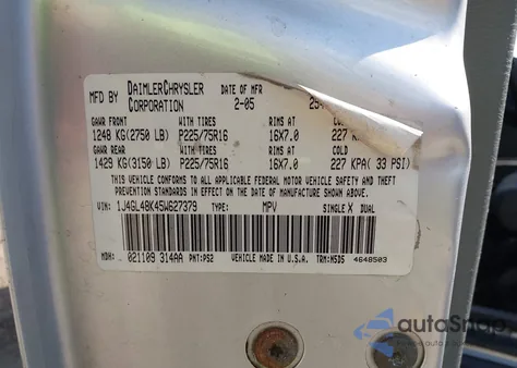 2005 Jeep Liberty Sport from USA, damaged, VIN 1J4GL48K45W627379